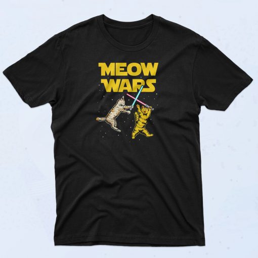 Meow Wars Space Cat Kitten Classic 90s T Shirt