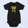 Meow Wars Space Cat Kitten Vintage Style Baby Onesie