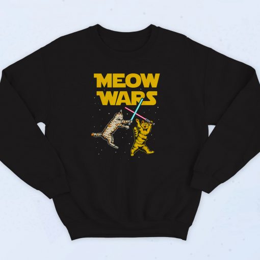 Meow Wars Space Cat Kitten Vintage Sweatshirt