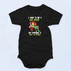 Mr Grinch I Want To Be A Nice Person Vintage Style Baby Onesie