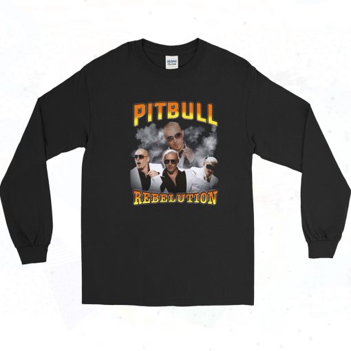 Rapper Pitbull Rebelution Vintage 90s Long Sleeve Shirt