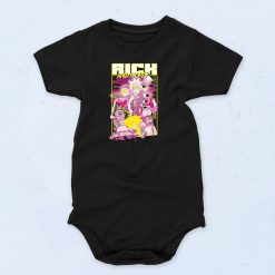 Rick And Morty Action Movie Poster Vintage Style Baby Onesie