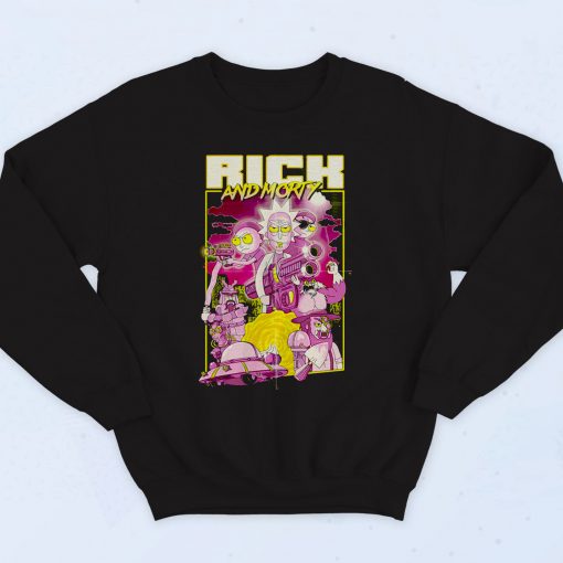 Rick And Morty Action Movie Poster Vintage Sweatshirt