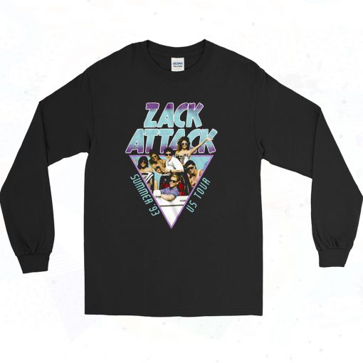 Saved By The Bell Zack Attack Us Tour Authentic Longe Sleeve Shirt