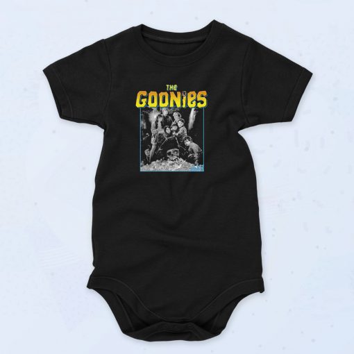 The Goonies Saying Never Say Die Vintage Style Baby Onesie