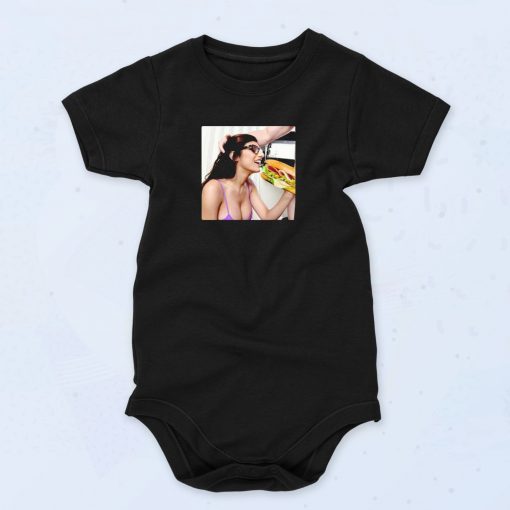 Vintage Mia Khalifa Eat Sandwich 90s Baby Onesies