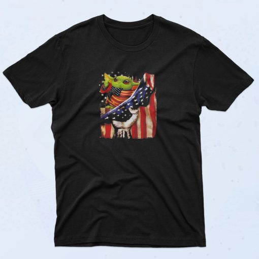 Baby Yoda American USA Flag 4th Of July Fashionable T Shirt