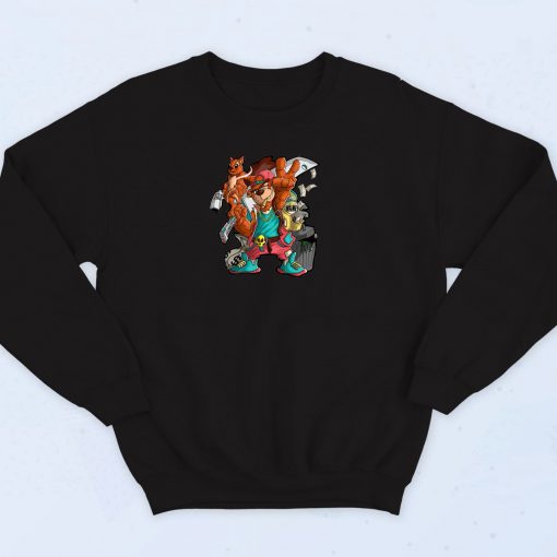 Hip Hop Teddy Bear With Squirrel Fashionable Sweatshirt