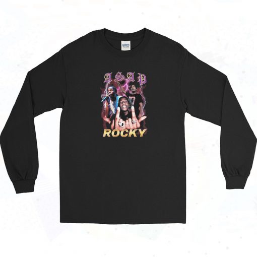 Asap Rocky Middle Finger Vintage Long Sleeve Shirt