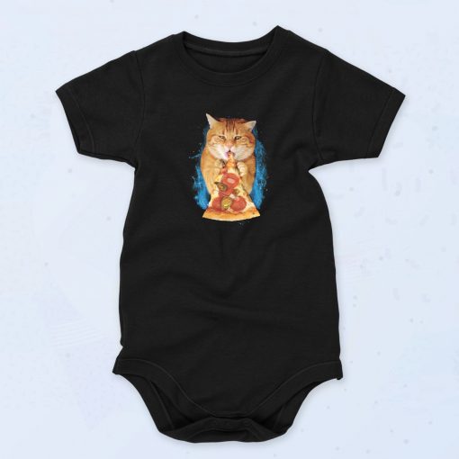 Cat Eating Pizza Unisex Baby Onesie