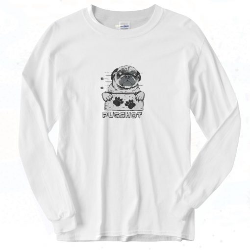 Pugshot Footprints Vintage Long Sleeve Shirt