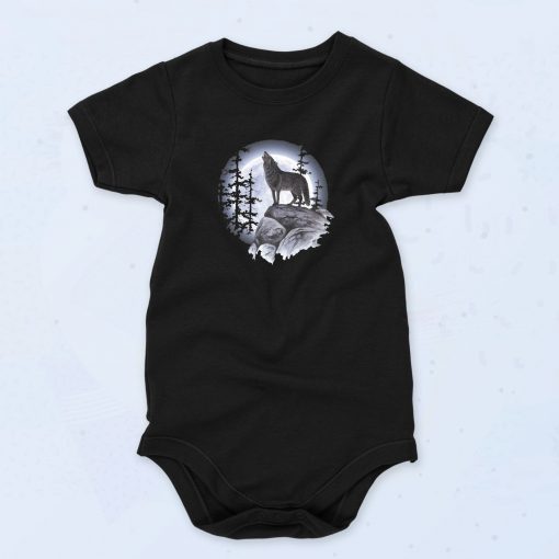 Wolves at Night Unisex Baby Onesie