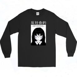 Antisocial Horror Girl Vintage Long Sleeve Shirt