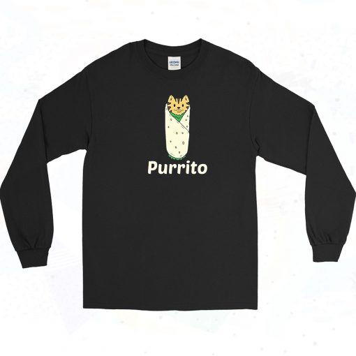 Funny Purrito Vintage Long Sleeve Shirt