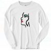 Girl Face Graffiti Vintage Long Sleeve Shirt