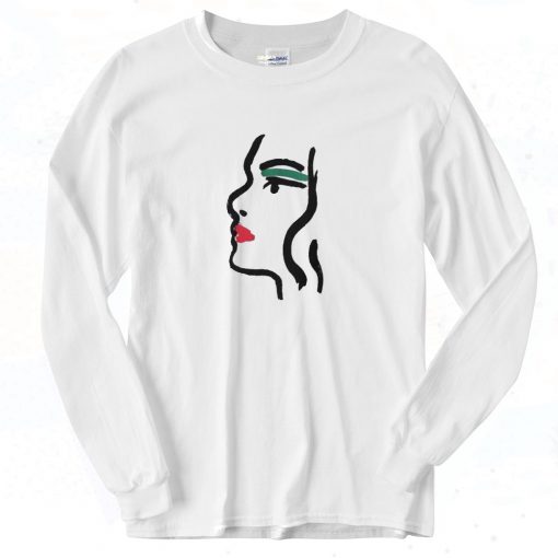 Girl Face Graffiti Vintage Long Sleeve Shirt