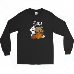 Hello Cute Sam Halloween Boo Long Sleeve Shirt