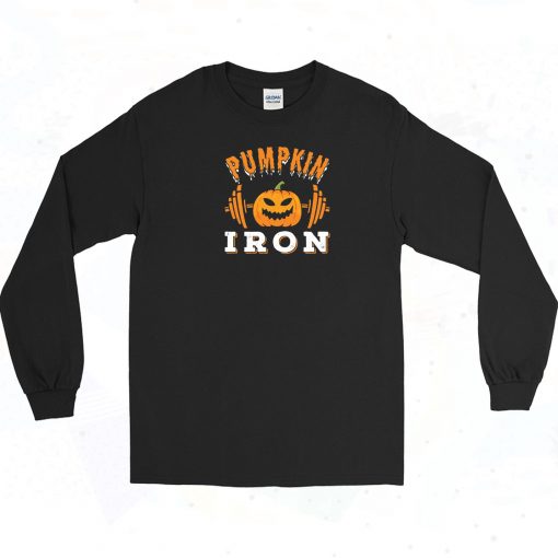 Pumpkin Iron Halloween Funny Long Sleeve Shirt