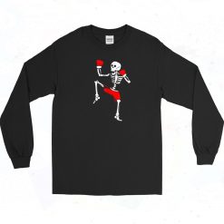 Skeleton Kickboxing Halloween Long Sleeve Shirt