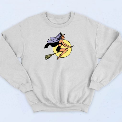 Witch Broom Halloween Graphic Sweatshirt