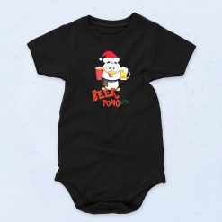 BEER PONG Penguin Christmas Baby Onesie