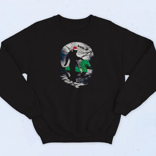 Bigfoot Riding Loch Ness Santa Sweatshirt