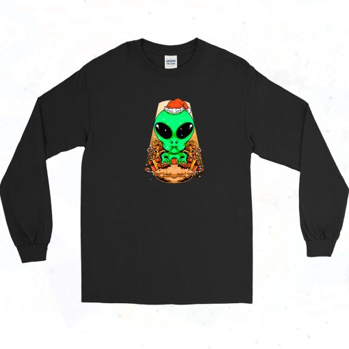 Christmas Alien Vintage Long Sleeve Shirt