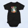 Christmas Penguin Lights Baby Onesie