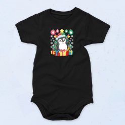 Christmas Penguin Lights Baby Onesie