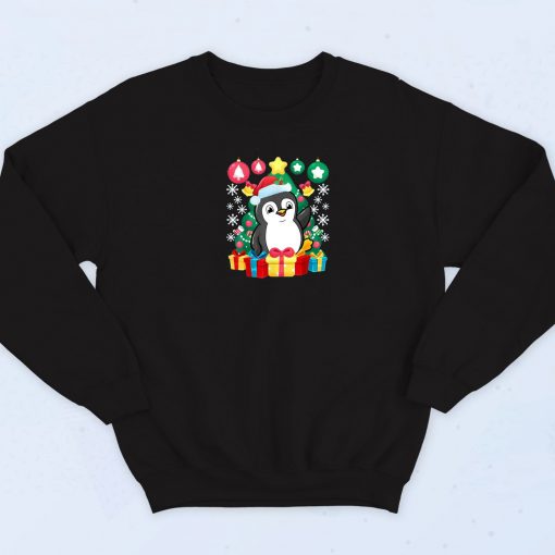 Christmas Penguin Lights Sweatshirt