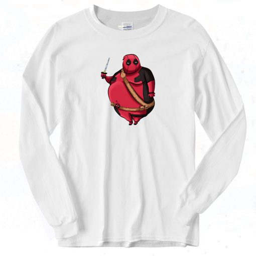 Fat Deadpool Vintage Long Sleeve Shirt