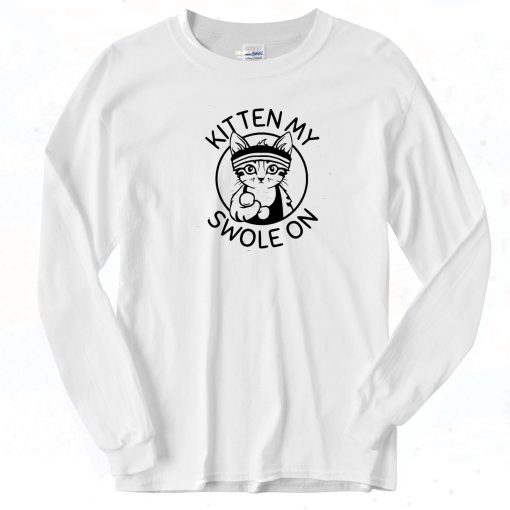 Kitten My Swole On Vintage Long Sleeve Shirt