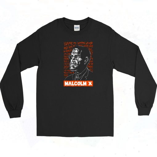 Malcolm X Wisdom Vintage Long Sleeve Shirt