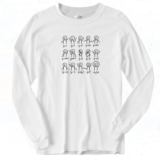 Math Stick Figures Vintage Long Sleeve Shirt