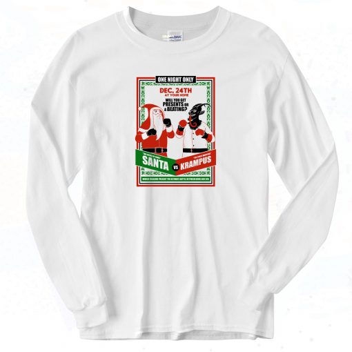 SANTA VS KRAMPUS Vintage Long Sleeve Shirt