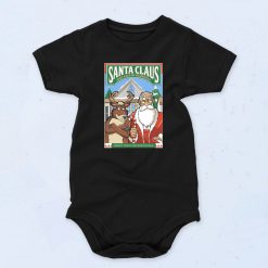 Santa Claus And Kickin Reindeer Baby Onesie