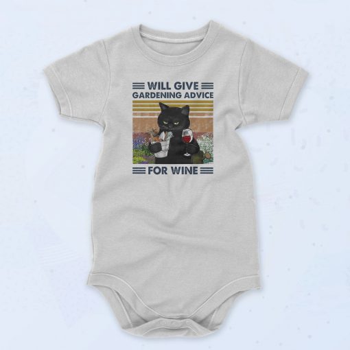 Black Cat Gardening Baby Onesie