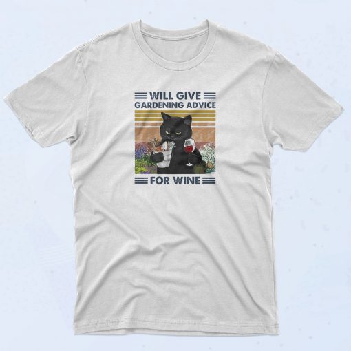 Black Cat Gardening T Shirt