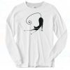 Black Cat Wrestle Vintage Long Sleeve Shirt