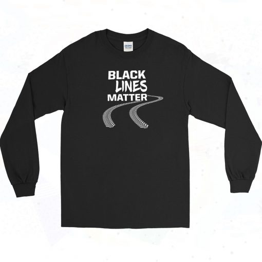 Black Lines Matter Vintage Long Sleeve Shirt