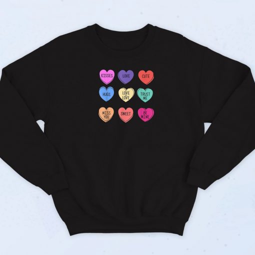 Conversation Hearts Valentines Day Art Sweatshirt