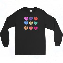 Conversation Hearts Valentines Day Candy Long Sleeve Shirt