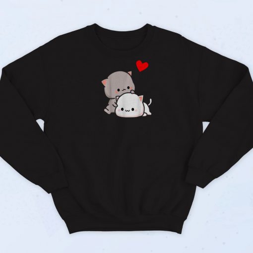 Mochi Peach Cat Rubber Sweatshirt