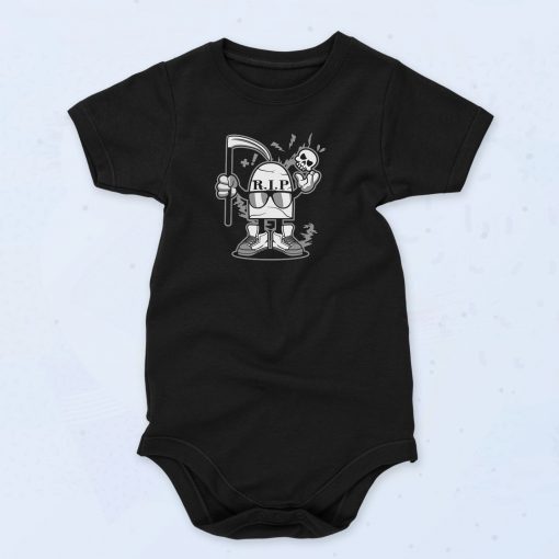 Rip Cartoon Skull Baby Onesie