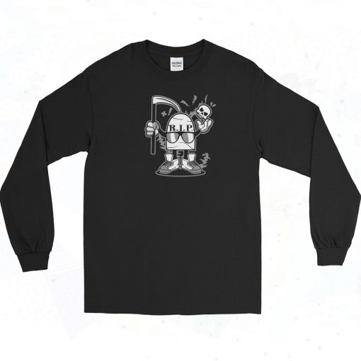 Rip Cartoon Skull Long Sleeve Shirt