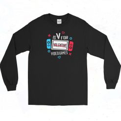 V is for Video Games Vintage Long Sleeve Shirt