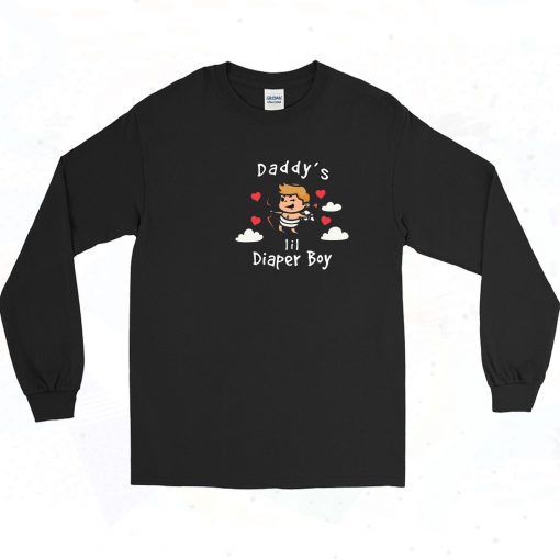 Daddys Lil Diaper Boy Long Sleeve Shirt