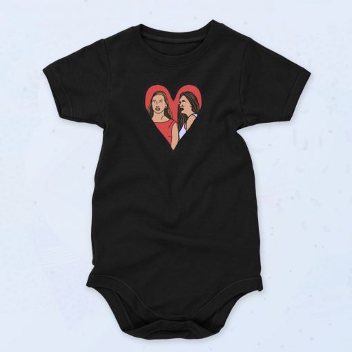 Female Couple Valentine Heart Baby Onesie