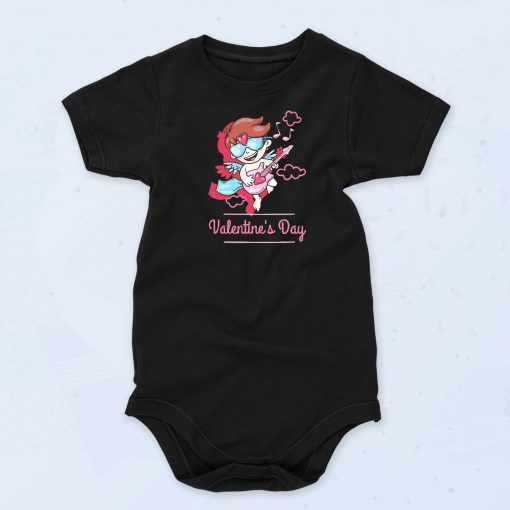 Guitar Cupid Valentines Day Baby Onesie