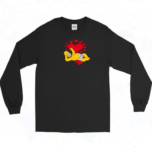 Happy Homer Valentines Day Long Sleeve Shirt